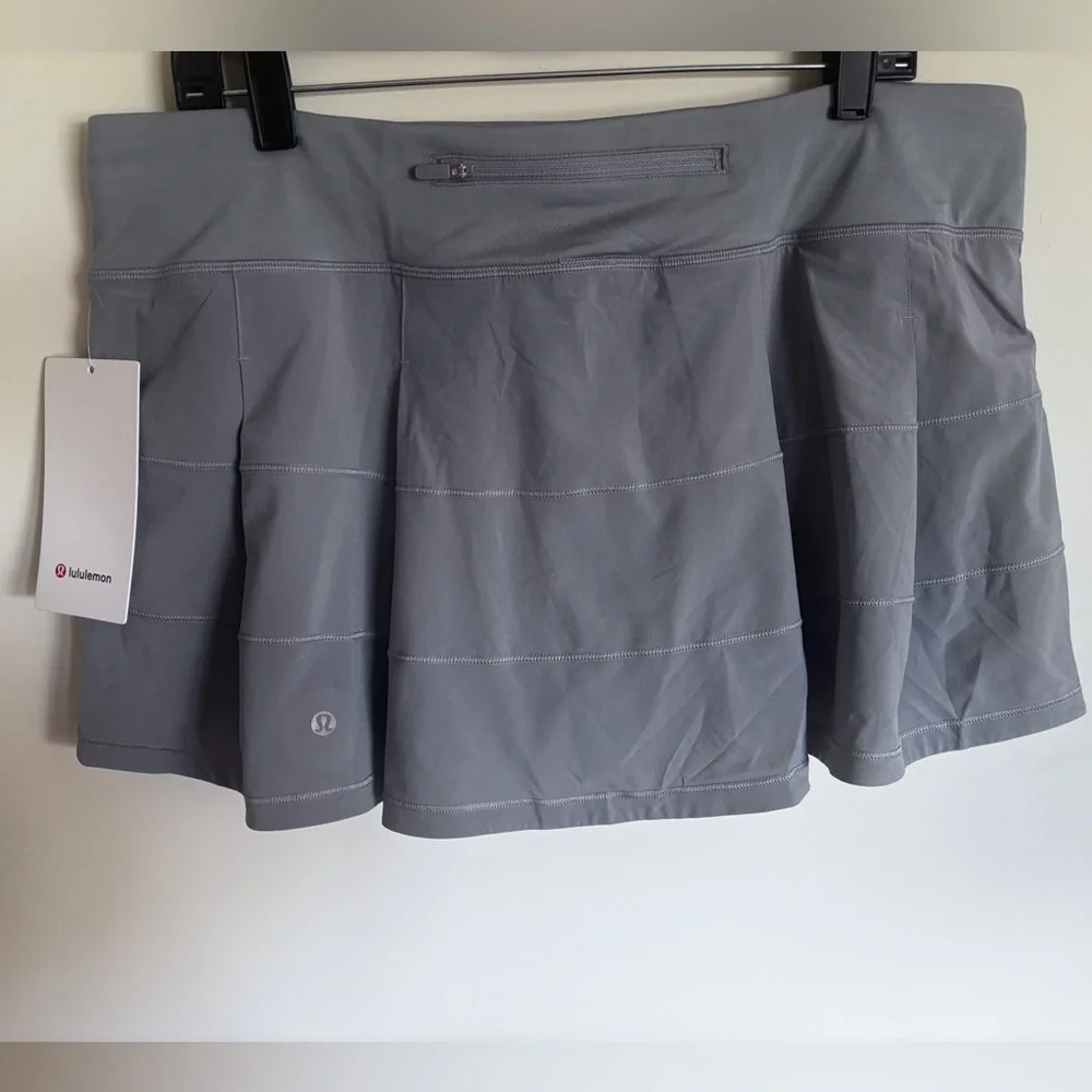 NWT Lululemon Pace Rival Mid-Rise Skirt Rhino Grey Size : 14 - Picture 4 of 6